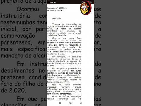 MOVIMENTAÇÃO NO CASO DA CANDIDATA EVELIN DIA 1 DE OUTUBRO 2024 MINISTÉRIO PÚBLICO E A FAVOR DO DEFERIMENTO DA CANDIDATA SEGUNDO O SITE DIVULGACAND.