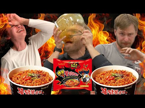 Canadians TRY the Korean Fire Noodle Challenge!!!