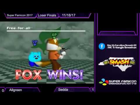 Super Famicon 2017-Smash 64-Allgreen(Kirby) VS Sedda(Fox)-Losers Finals