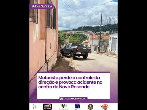 Motorista perde o controle da direção e provoca acidente no centro de Nova Resende