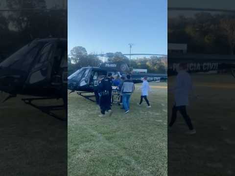 Motocicleta é socorrido de helicóptero 🚁 após colisão no interior de SC