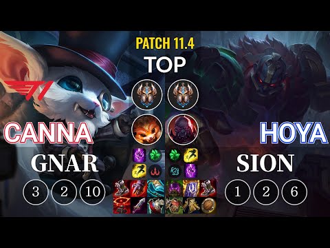 T1 Canna Gnar vs Hoya Sion Top - KR Patch 11.4
