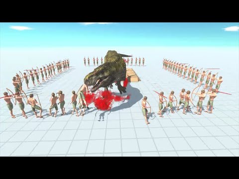 Dinosaur VS 70 Archer Human Unit - Animal Revolt Battle Simulator