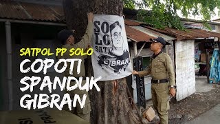Satpol PP Solo Berendel Spanduk Gibran dan Purnomo-Teguh