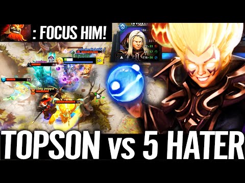 🔥 TOPSON Invoker MID vs 5 Haters - 100% Hardest Game vs ALLIANCE LIMMP + SECRET Stack Dota 2 Top Pro