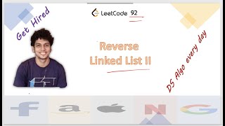 YouTube video 'Reverse Linked List II | Leetcode 92 | Live coding session'