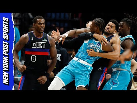 Charlotte Hornets, Detroit Pistons get in legit BRAWL resulting in four ejections
