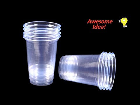 Best Out Of Waste Material - Disposable Glass Craft Ideas - Flower Vase Decoration Ideas