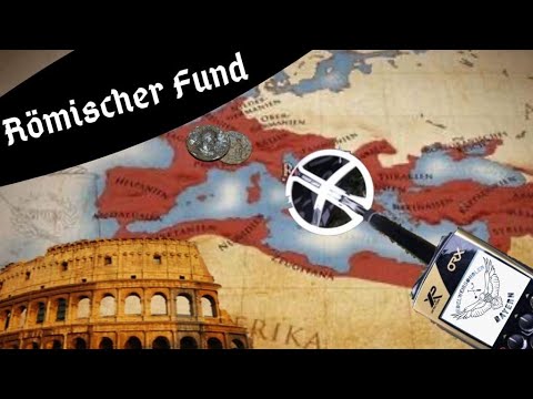 Römische Münze und Objekt aus der Steinzeit gefunden. Sondeln mit Metalldetektor in Bayern