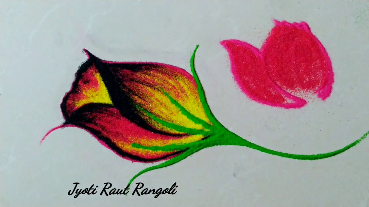 easy flower rangoli design by sangeeta