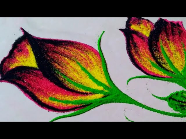 Easy flower rangoli design by sangeeta
