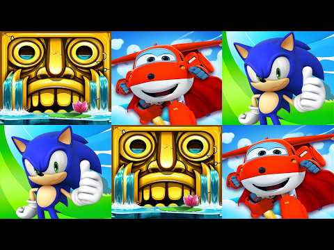 Temple Run 2 VS Sonic Dash VS Super Wings Jett Run Android iPad iOS Gameplay HD