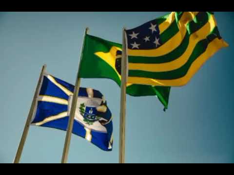 Bandeira do Brasil, de Goiás, e Município de Anápolis [HD]