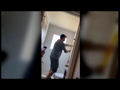 Viral video shows contractor destroy bathroom after he says homeowner refused to pay