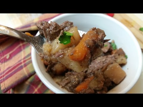 Crock Pot Stew with Beef Roast & Vegetables. Perfect...