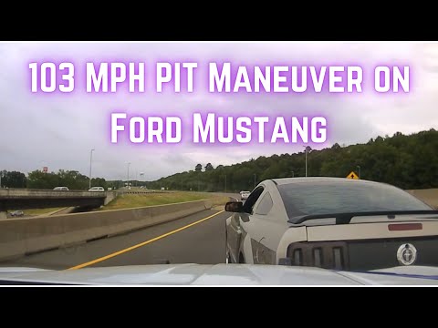 Fleeing Ford Mustang is greeted by the Arkansas State Police PIT / TVI Maneuver at 103 MPH #pursuit
