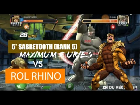 5 Star (Rank 5) Sabretooth Vs ROL Rhino Max Furies MCOC