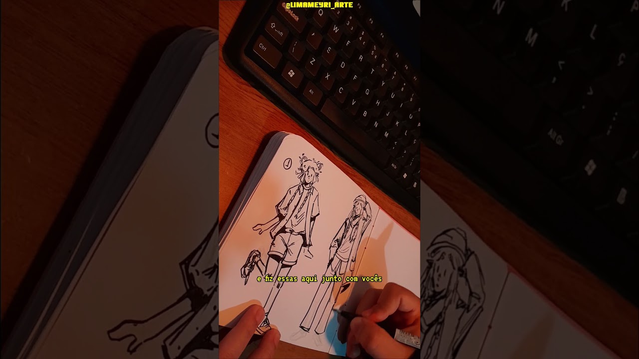 Rabiscando algumas ideias de roupas para minha personagem :)) #art #sketchbook #originacharacter