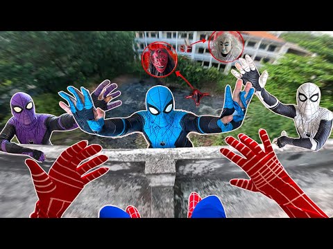 Team SPIDER-MAN Escapes the Demon Brothers Serbian Dancing Lady in an Abandoned Mansion (POV Action)
