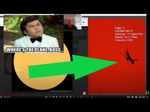 Live capture of Solar Sun Spots and Unexpected Plane Transit! -  25th October 2021