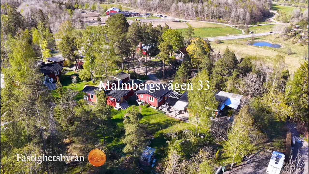 52 m² Villa på Malmbergsvägen 33 Gladö Kvarn Huddinge kommun - video