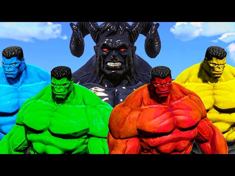 World War Hulk | Black Hulk Lucifer vs Hulk, Red Hulk, Blue Hulk, Yellow Hulk - What If