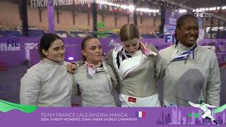 Team France and team USA win the junior women’s and men’s team sabre title at #Riyadh2024 #JCWCH