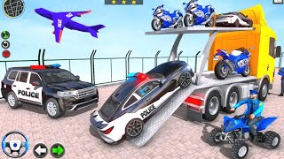 Police ATV Transporter Game - Police Car Plane Transport Android gameplay