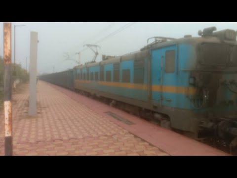 Goods Carrier Cargo Train Crossing Platform.