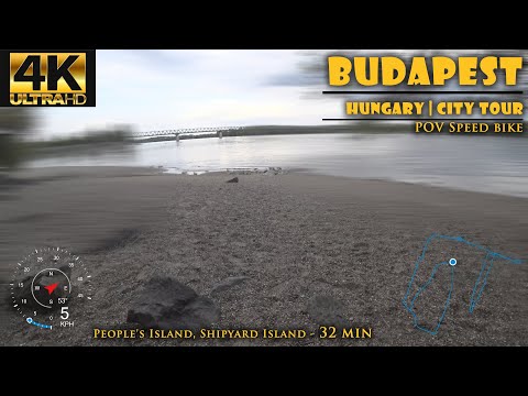 4K | CYCLING THROUGH THE STREETS OF BUDAPEST | People's Island, Shipyard Island - 32 min