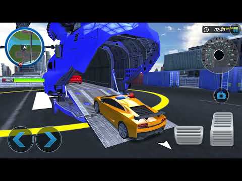 Sports cars Transportation - US Police Multi Level Car Transporter Truck 2021 Gameplay