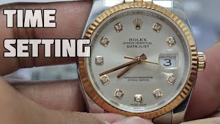 How to set the time and date on the ROLEX DATEJUST Watch