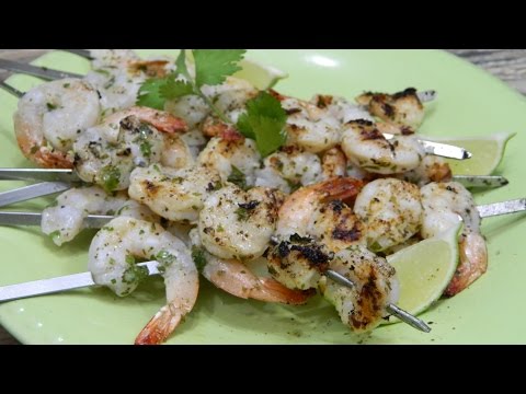 Grilled Cilantro Lime Shrimp featuring Oak Leaf BBQ Kitchenware!