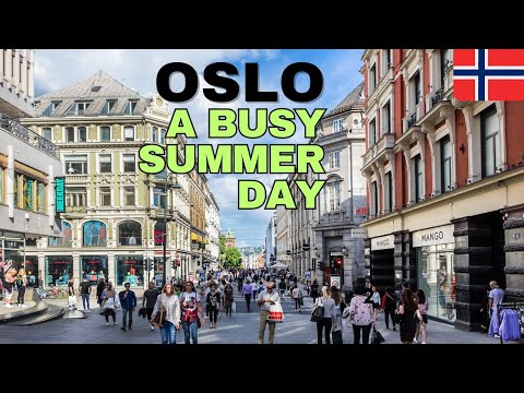 Oslo, Norway 🇳🇴 - Walking Tour(4K) 60 fps - June 2023 - A Busy Summer Day