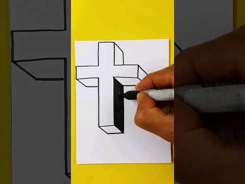 🔥Dibujos 3D 👉 Como Dibujar en 3D  La Cruz de Jesús #shorts #dios #jesus
