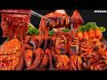 ASMR MUKBANG Spicy Seafood Boil Enoki Mushrooms Squid Octopus Sausage EATING SOUND