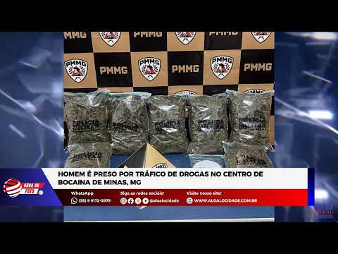 Homem é preso por tráfico de drogas no Centro de Bocaina de Minas, MG
