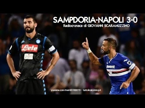 SAMPDORIA-NAPOLI 3-0 - Radiocronaca di Giovanni Scaramuzzino (2/9/2018) da Rai Radio 1