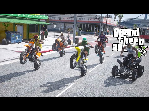 BANK HEIST with MOTARDS! (ktm,Husqvarna,Aprilia) - GTA 5 MOD GANGSTER LIFE (6) #70