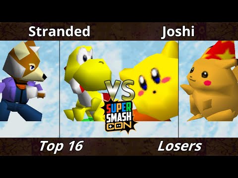 SSC 2022 Top 16 - Stranded (Yoshi, Fox) Vs. Joshi (Pikachu, Kirby) SSB64 Smash Bros Tournament