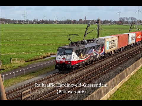 (4K) Railtraffic Hardinxveld-Giessendam (Betuweroute) 02-02-2022