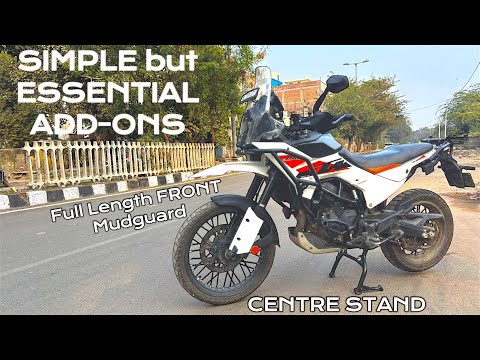 2025 KTM 390 Adventure Practical Add-Ons! Center Stand & Full Length Front Mudguard/Fender