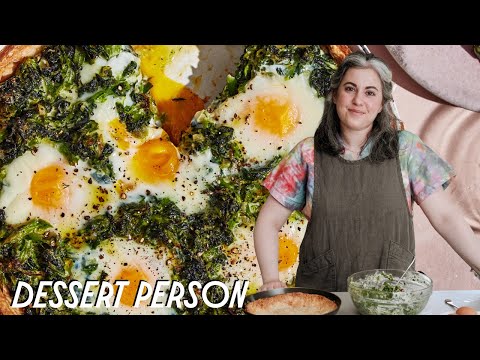 Creamed Spinach Pie & Baked Eggs With Claire Saffitz | Dessert Person