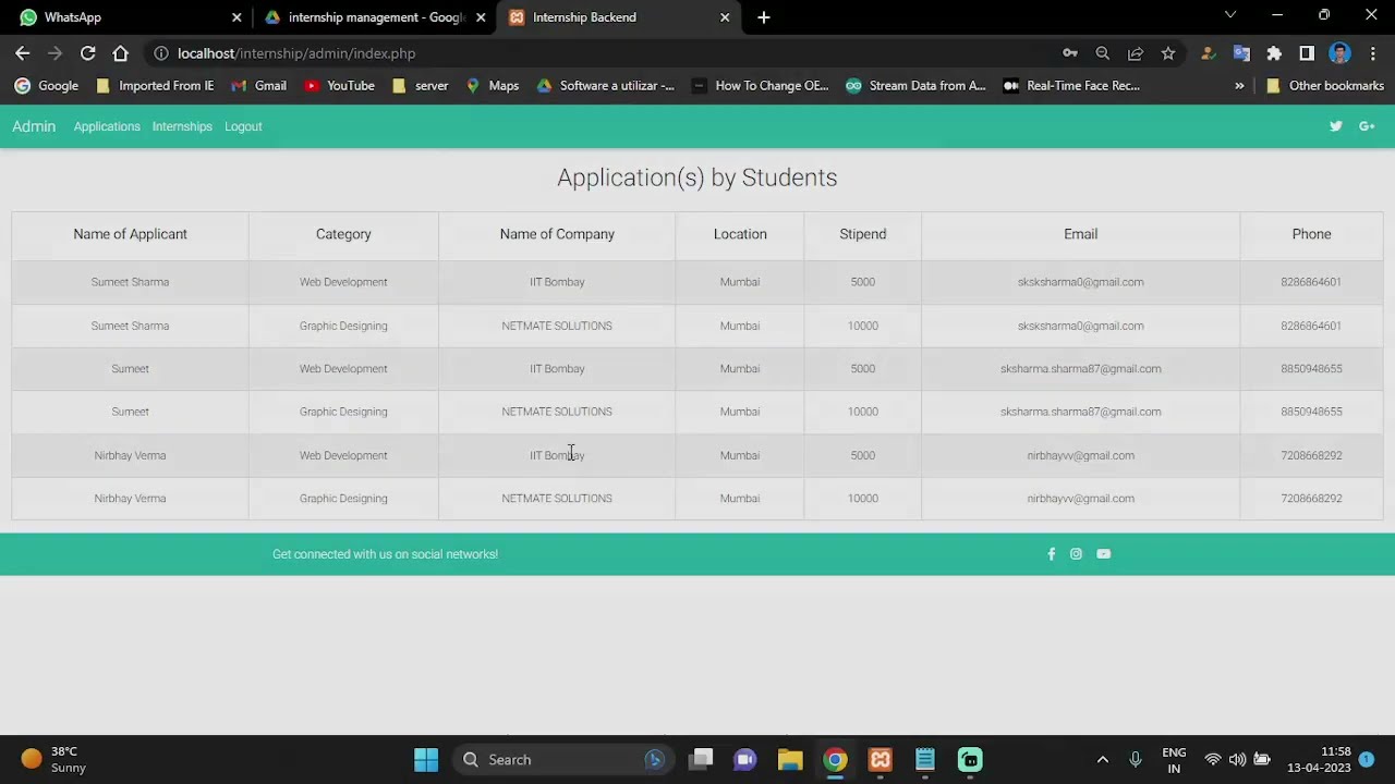 Internship management