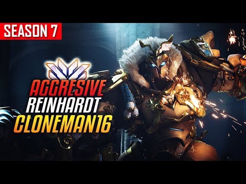 Aggressive REINHARDT Dominating King's Row - CLONEMAN16 (#1) [S7 TOP 500]