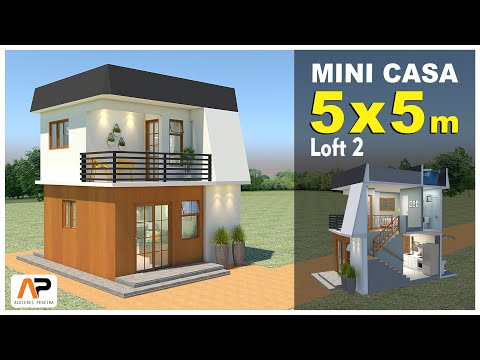 MINI CASA 5 X 5 m – Tipo Loft – modelo ousado 2 (Boa para morar ou alugar)