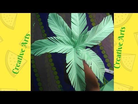 Coconut tree making with paper creativity