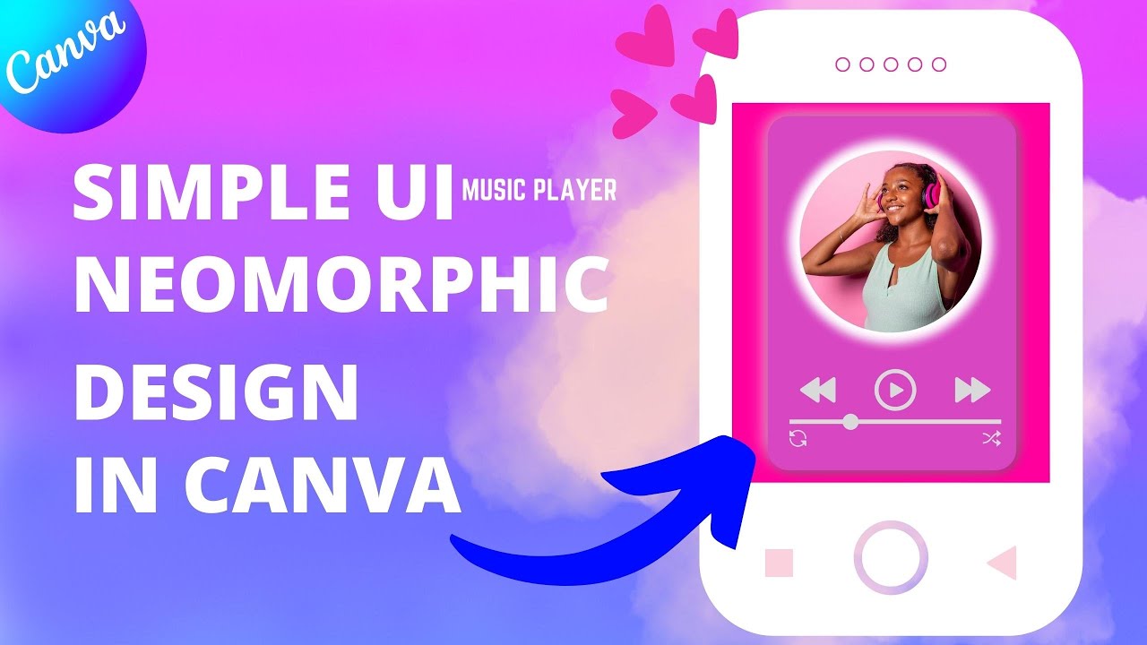 Simple UI Neomorphic Design in Canva | Canva Tutorial