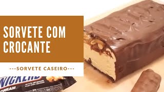 Sorvete de Bombom Recheado com Caramelo e Amendoim