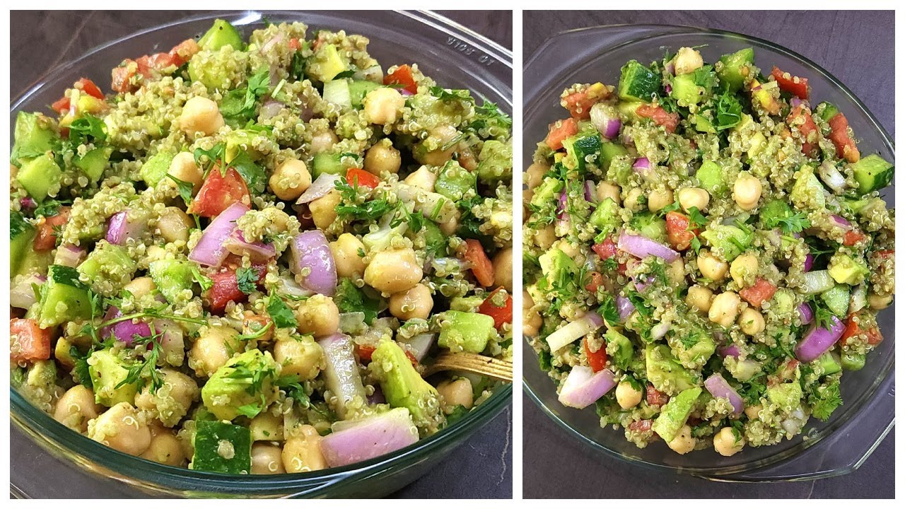 Quinoa Chickpea Salad | Plant Based Protein Packed Salad | Easy Quinoa Recipes